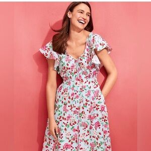 Ann Taylor Petite Strawberry Dress with pockets